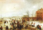 Hendrick Avercamp A Scene on the Ice near a Town oil painting reproduction